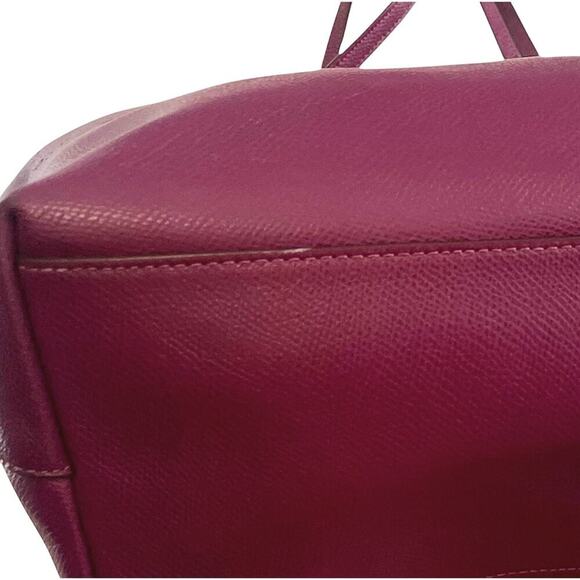 COACH CITY ZIP TOTE CROSSGRAIN LEATHER FUCHSIA PRE-OWNED VERY GOOD CONDITION - Picture 8 of 11